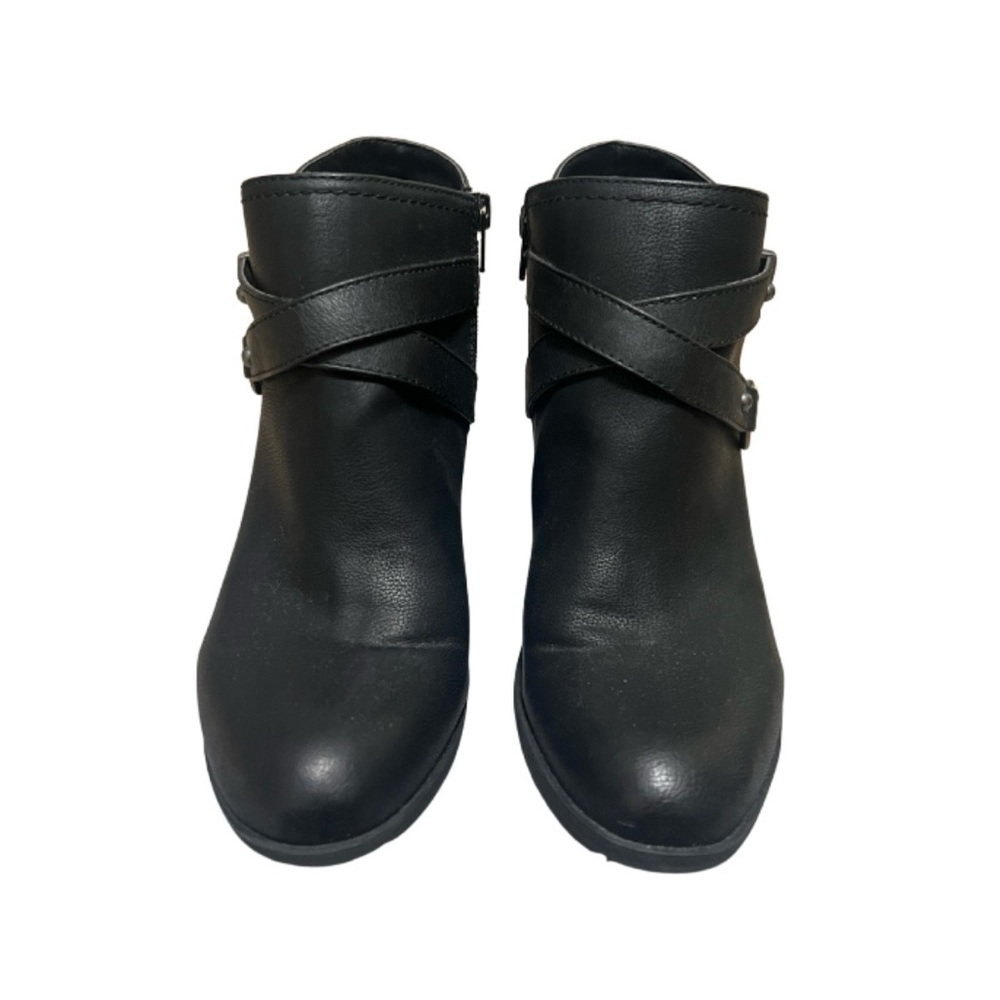 Indigo Black Buckle Ankle Booties